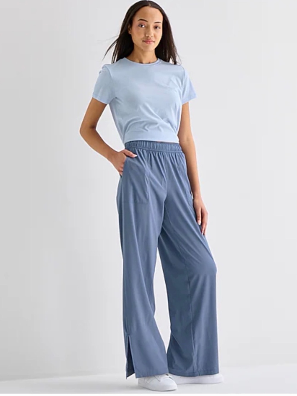 Xersion Womens Wide Leg Mid Rise Regular Fit Active Pull-On Pant